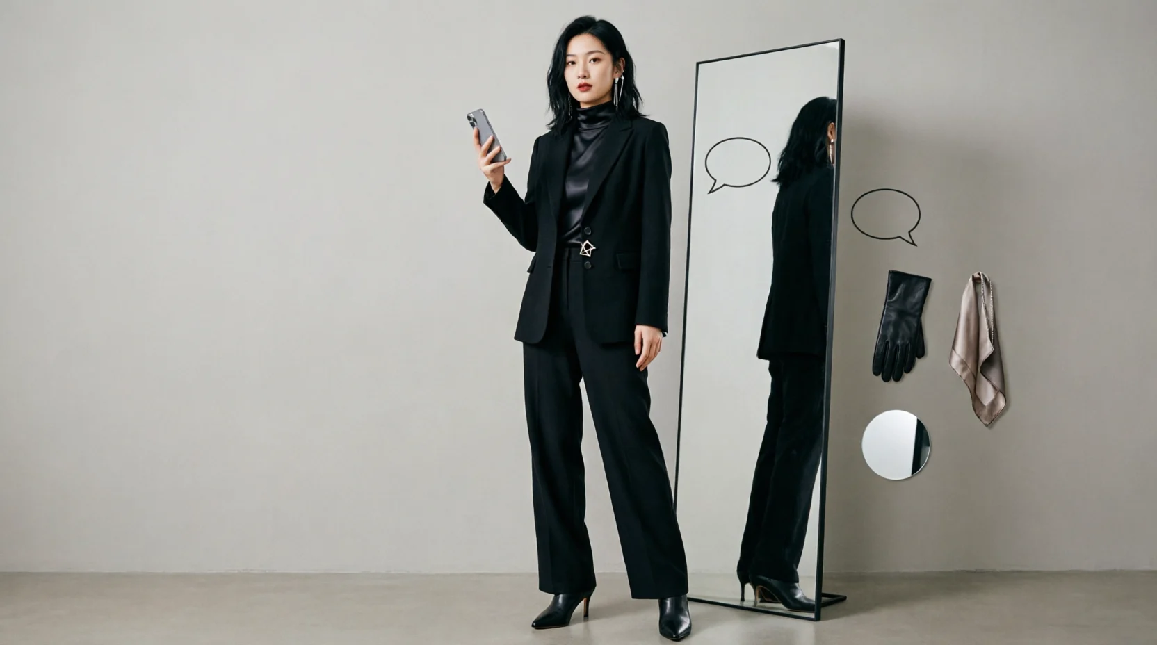 black outfit captions