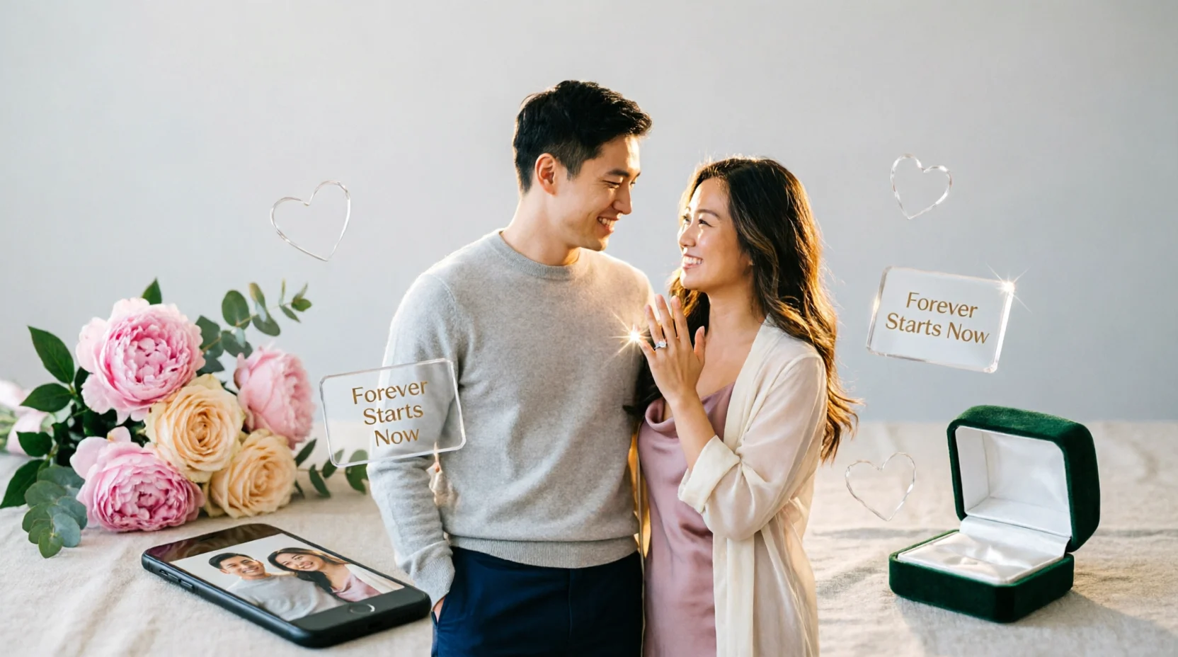 caption for engagement