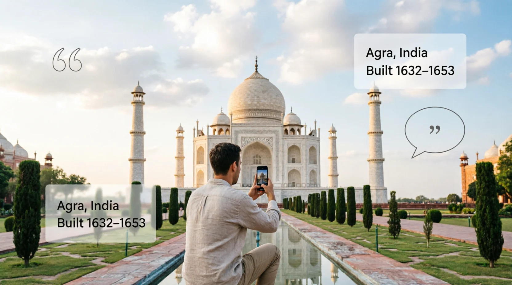 short captions for Taj Mahal
